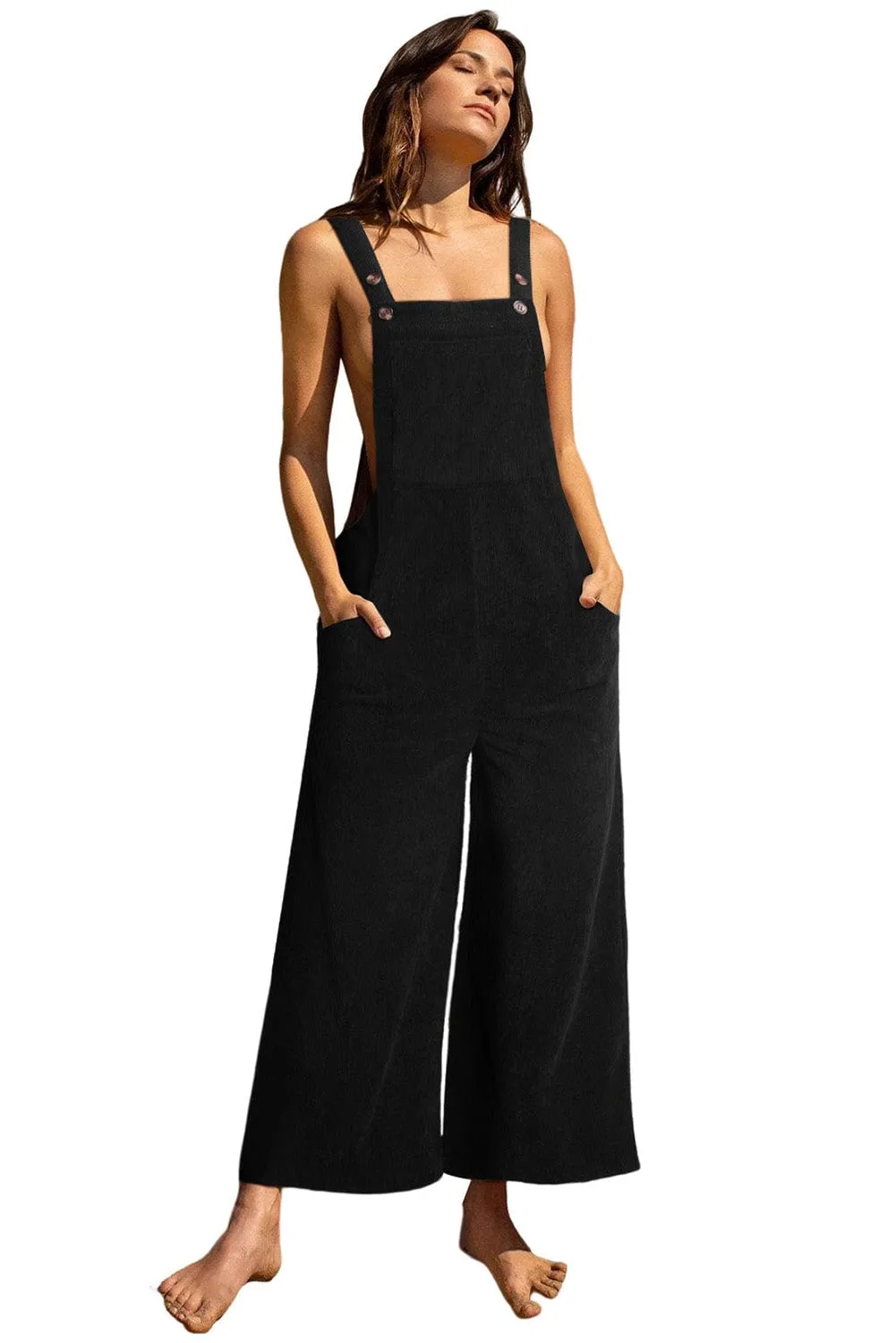 Button-Down Overall Jumpsuit