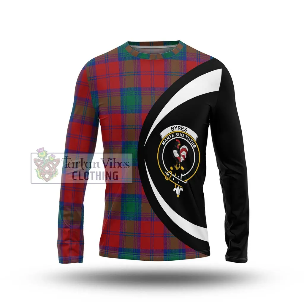 Byres (Byses) Tartan Long Sleeve T-Shirt with Family Crest Circle Style