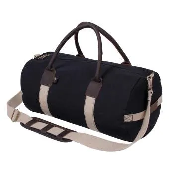 Canvas & Leather Gym Duffle Bag