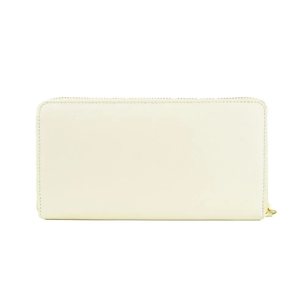 Cavalli Class Elegant White Calfskin Leather Wallet