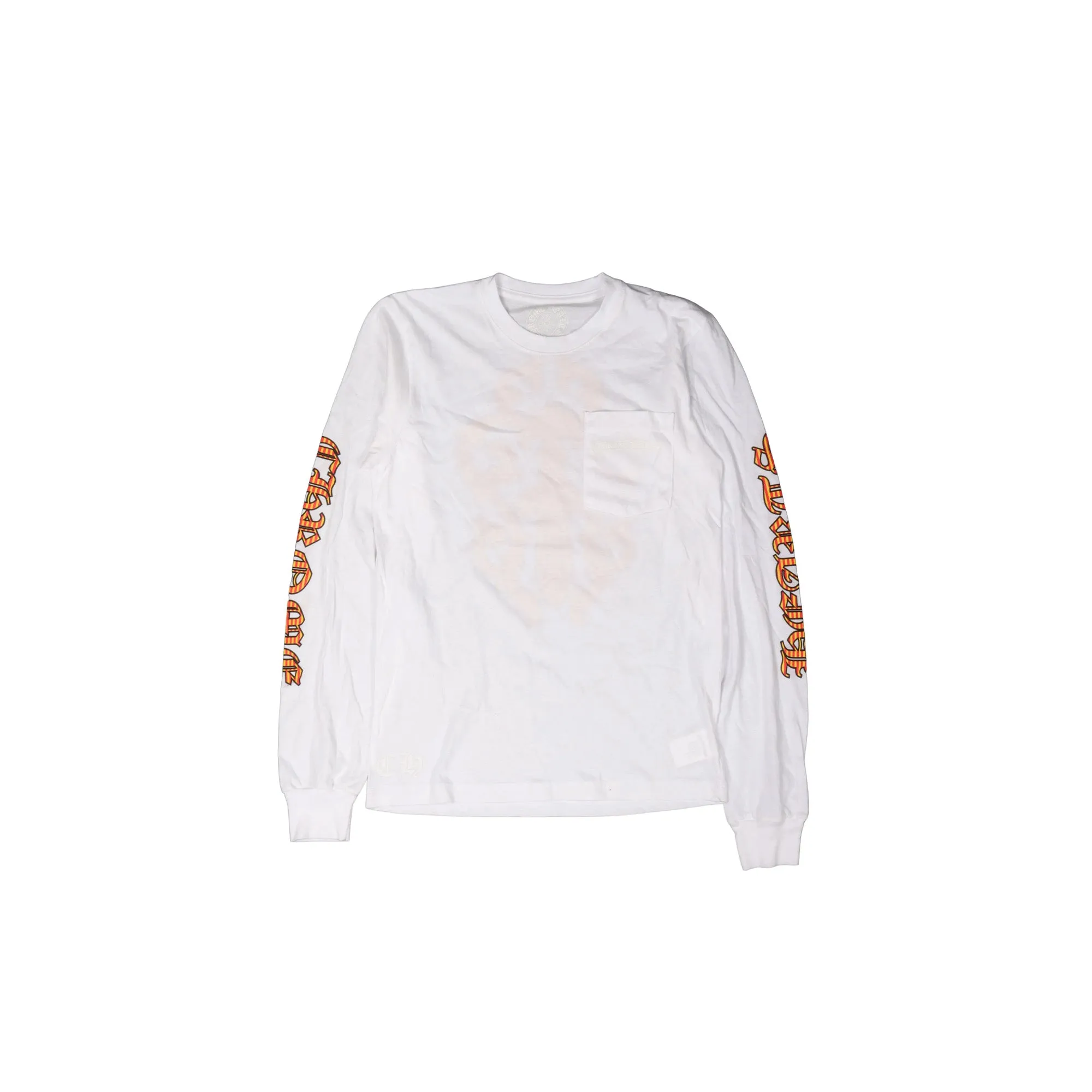 Chrome Hearts Long Sleeve Stripped Pocket T-Shirt 'White Yellow'