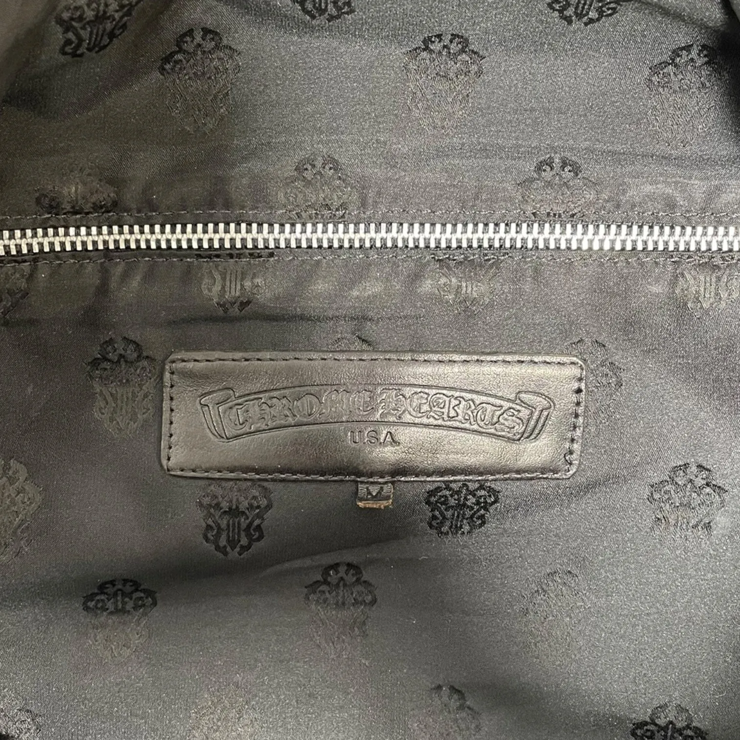 Chrome Hearts Nylon Double Zip Duffle Bag Black Pre-Owned