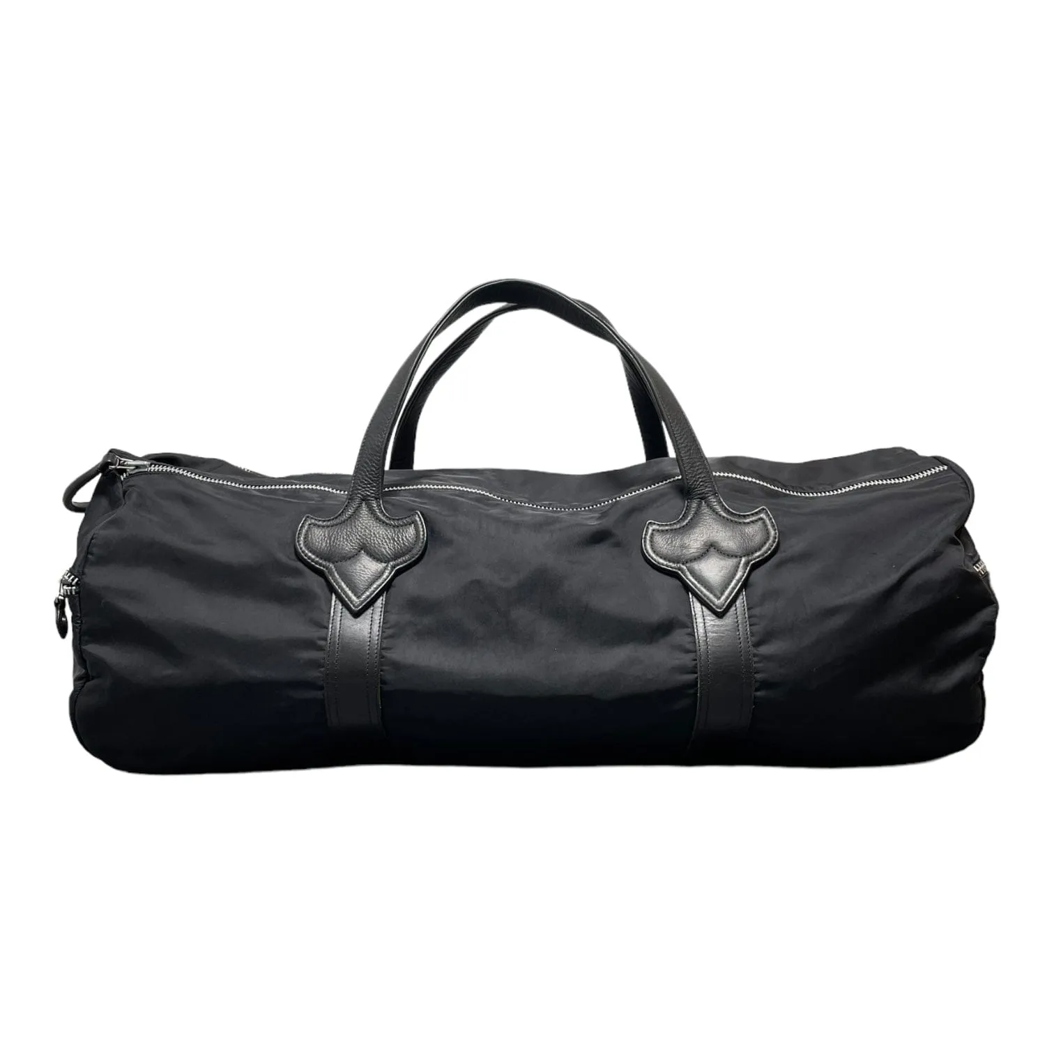 Chrome Hearts Nylon Double Zip Duffle Bag Black Pre-Owned