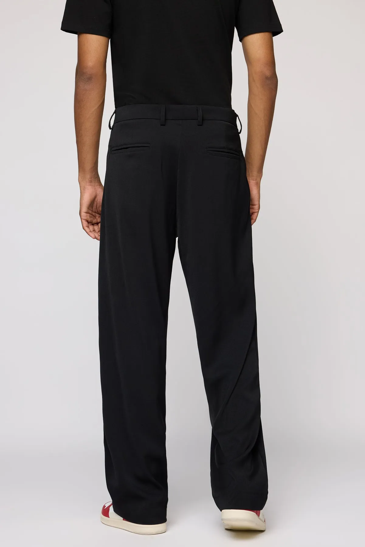 Cosmic Black Men's Pleated Korean Pants