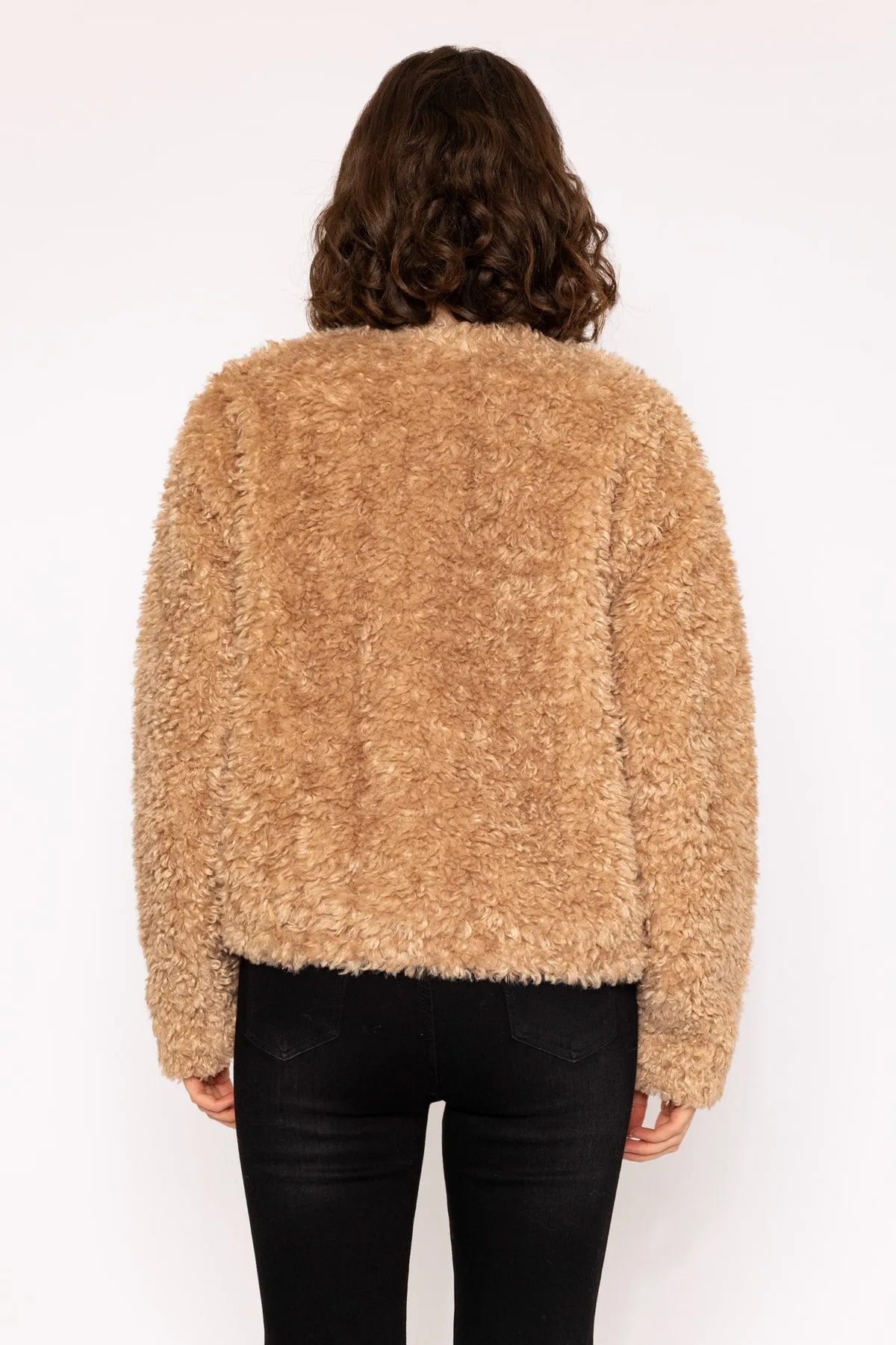 Cosy Camel Furry Short Coat