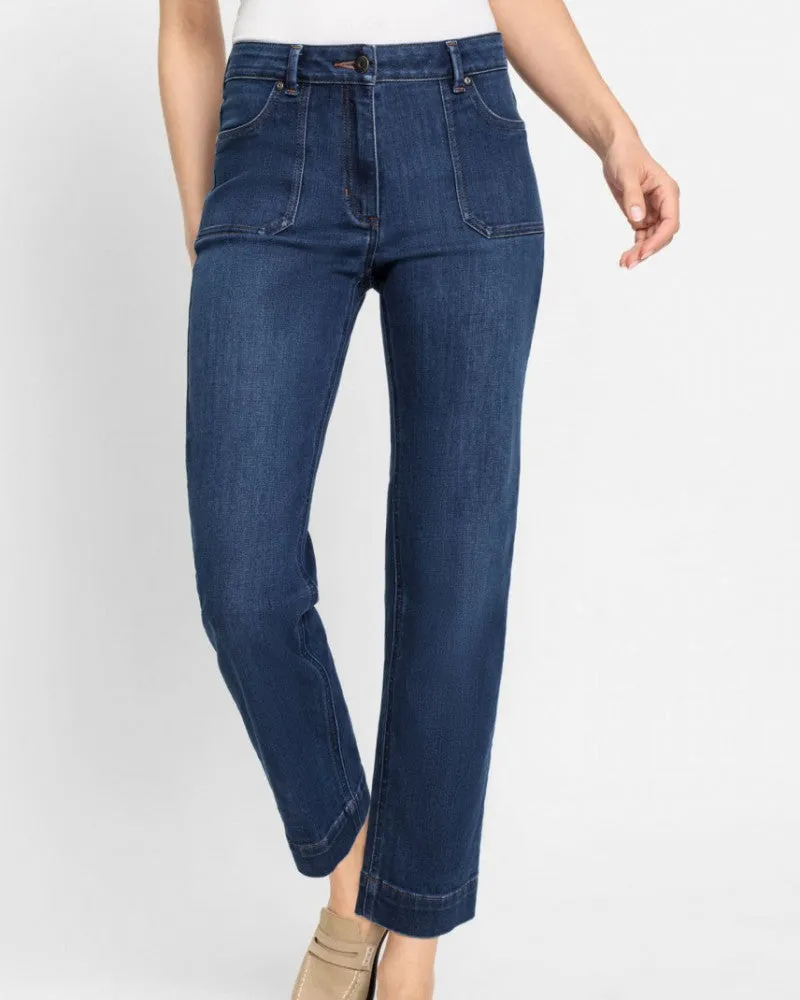 Cropped Trouser in Blue Denim