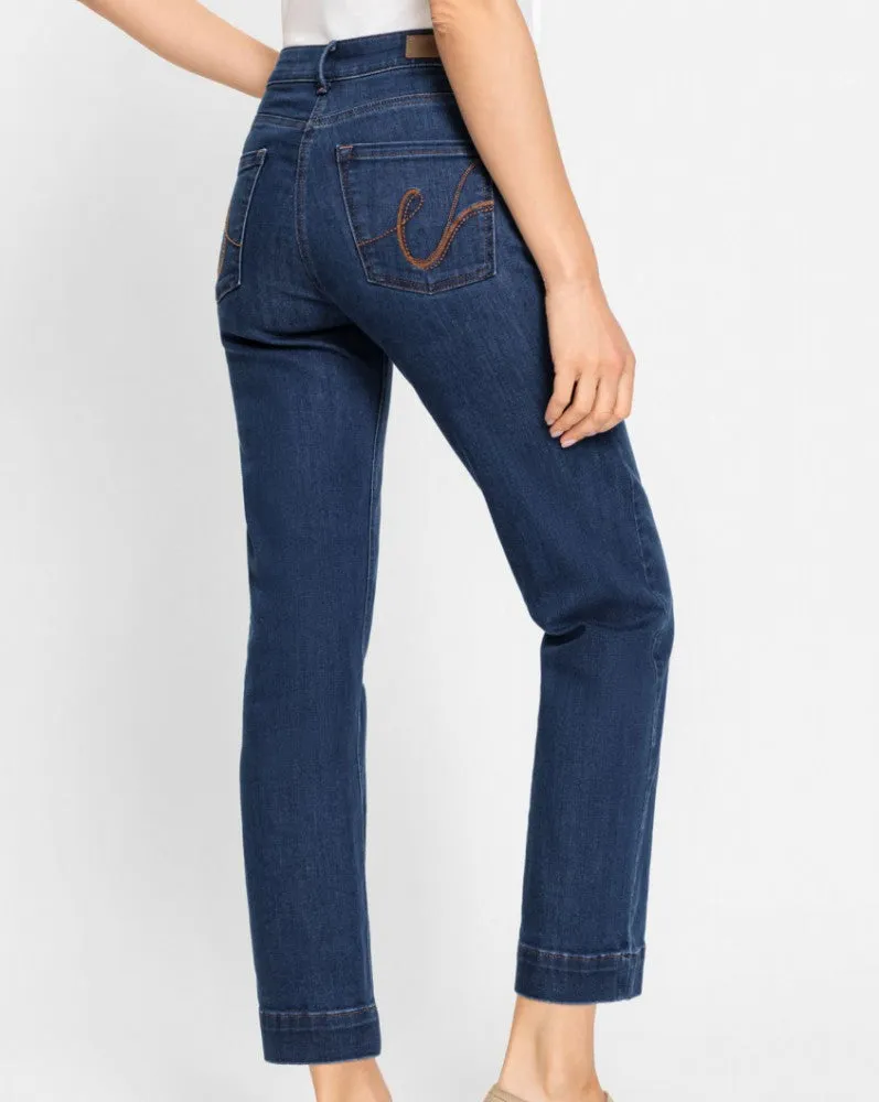 Cropped Trouser in Blue Denim