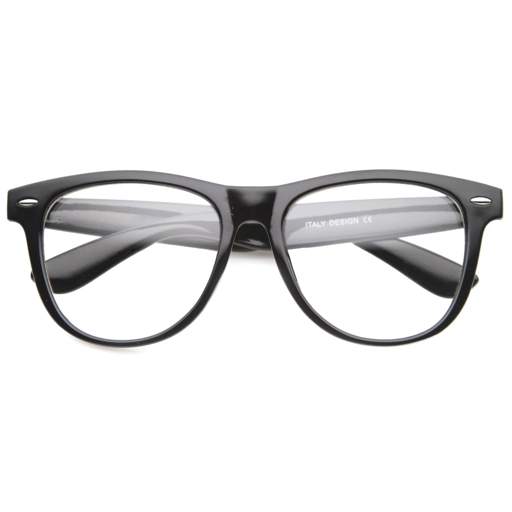 Dapper Horned Rim Large RX Clear Lens Glasses