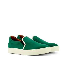 DapperFam Versado in Forest Men's Italian Suede Slip On