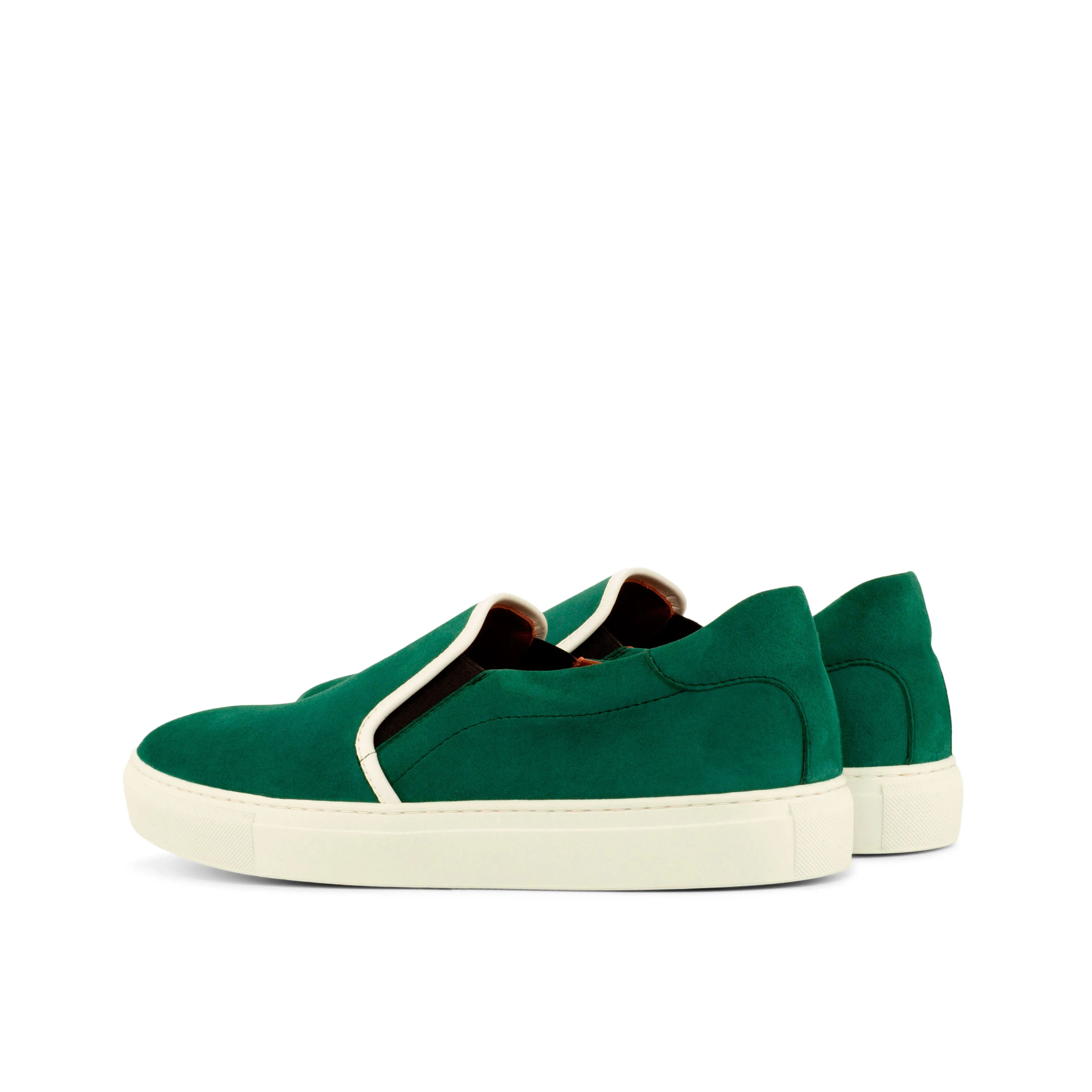 DapperFam Versado in Forest Men's Italian Suede Slip On