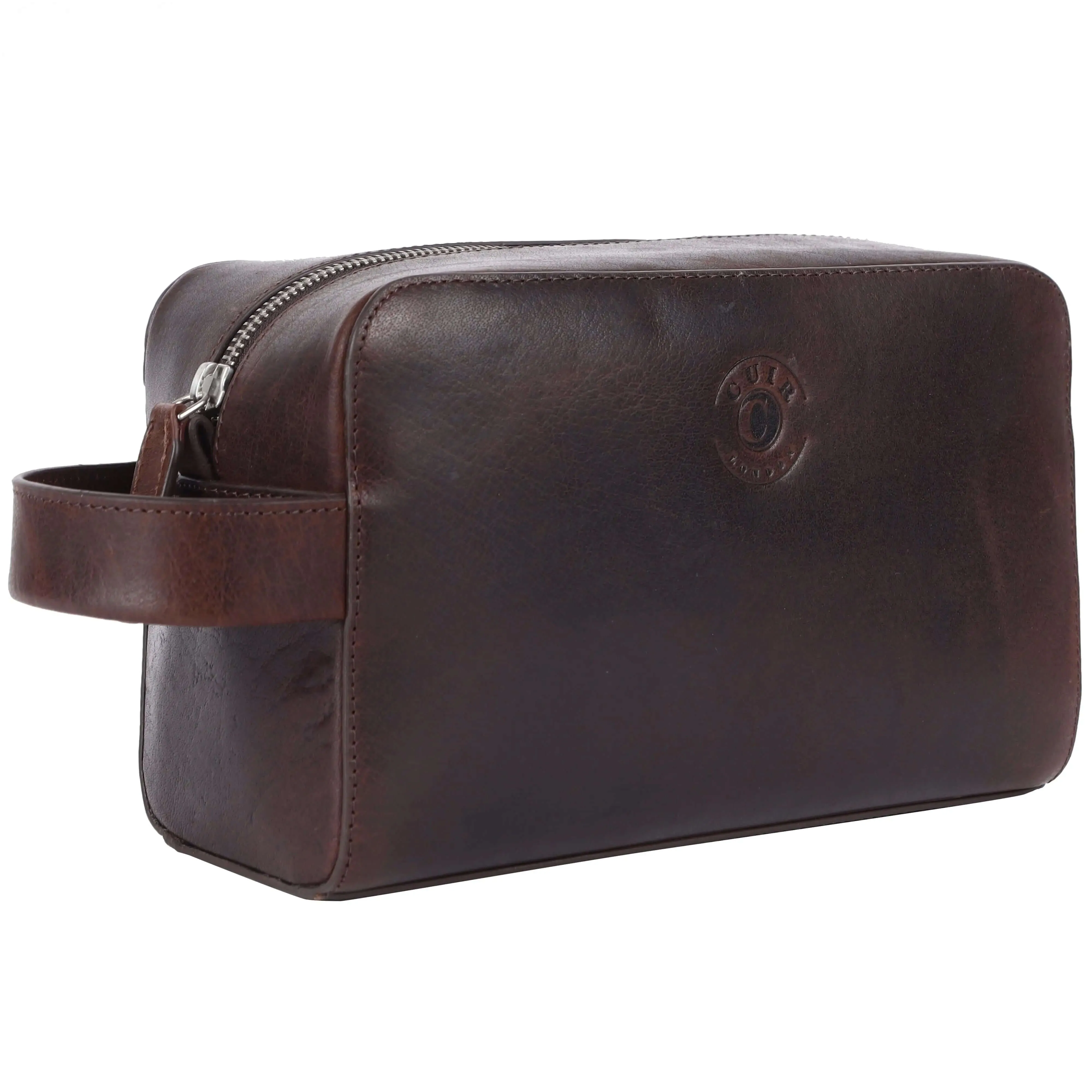 Deep Brown Wash Bag: 14.5x24x10 cm Dimensions