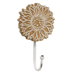 *Distressed Wooden Sunflower Coat Hook