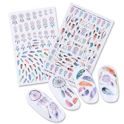 Dreamcatcher Nail Stickers Decals Colorful Dream Catchers And Feathers Easy To Apply Just Stick On!