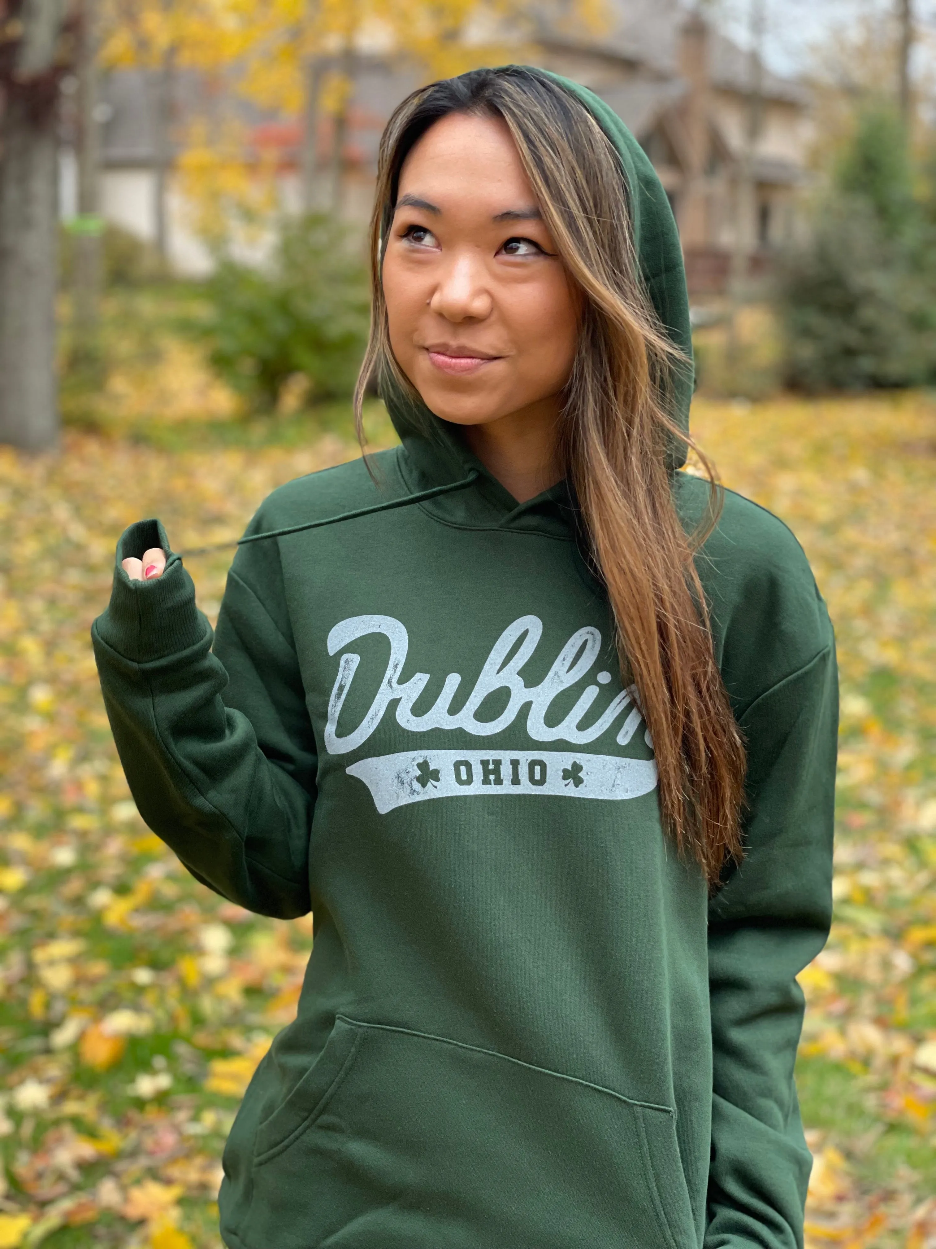 Dublin Script Unisex Green Hoodie | ADULT