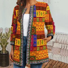 Elegant African Ethnic Plus Size Long Sleeves Jacket: A Stylish Gift for Women