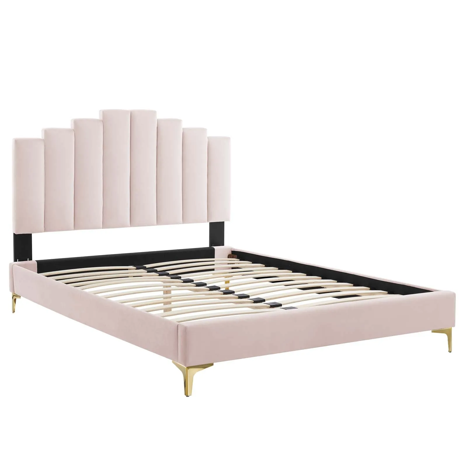 Elise Performance Velvet  Platform Bed