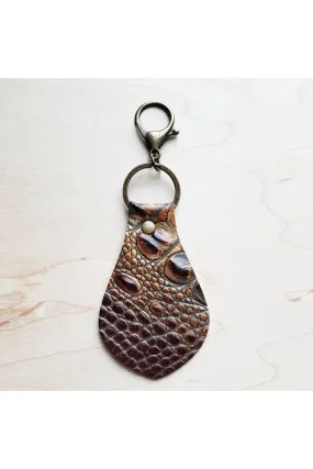 Embossed Leather Key Chain - Savannah Gator