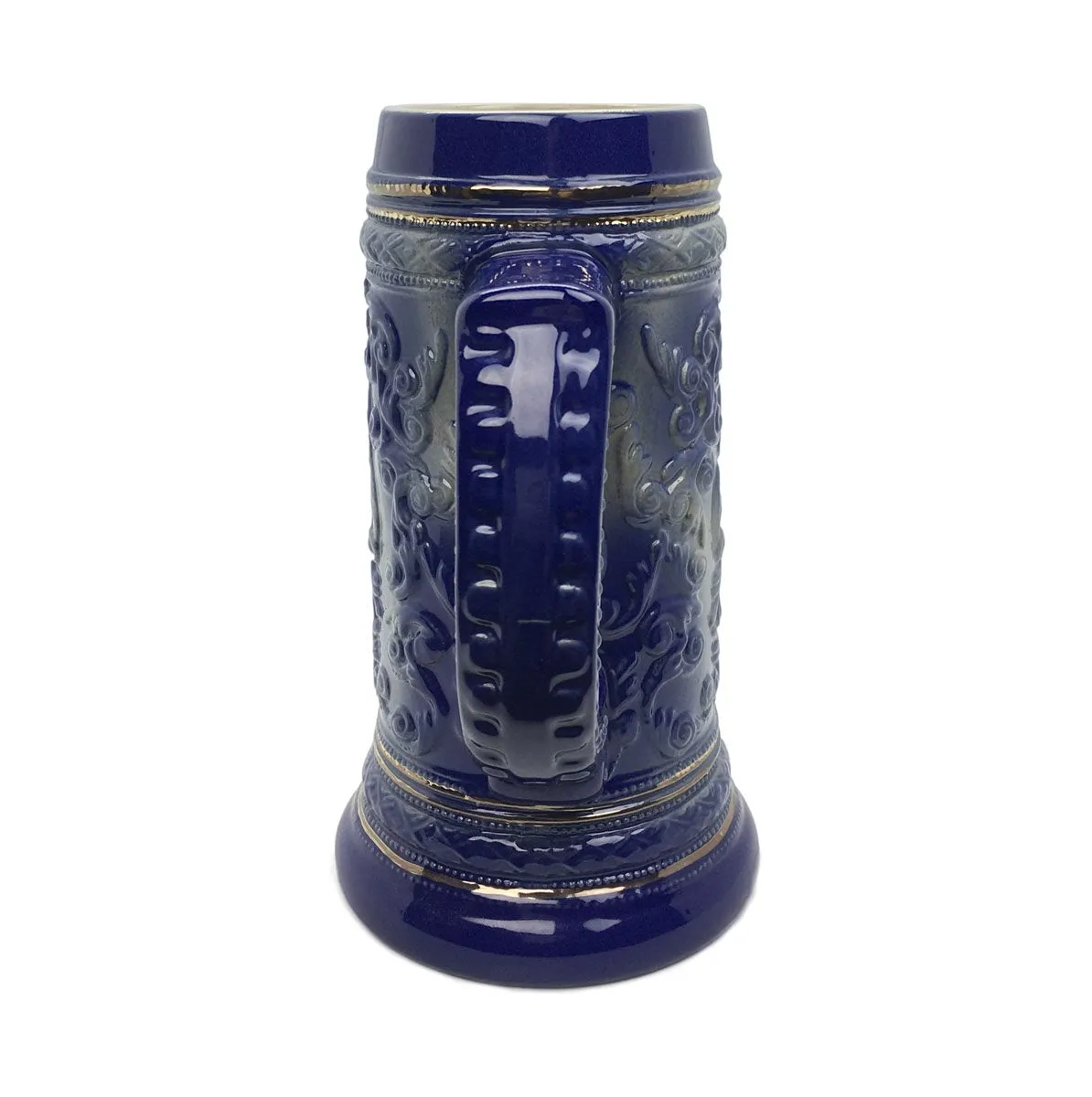 Engraved Ceramic Beer Stein .75L German Eagle Metal Medallion