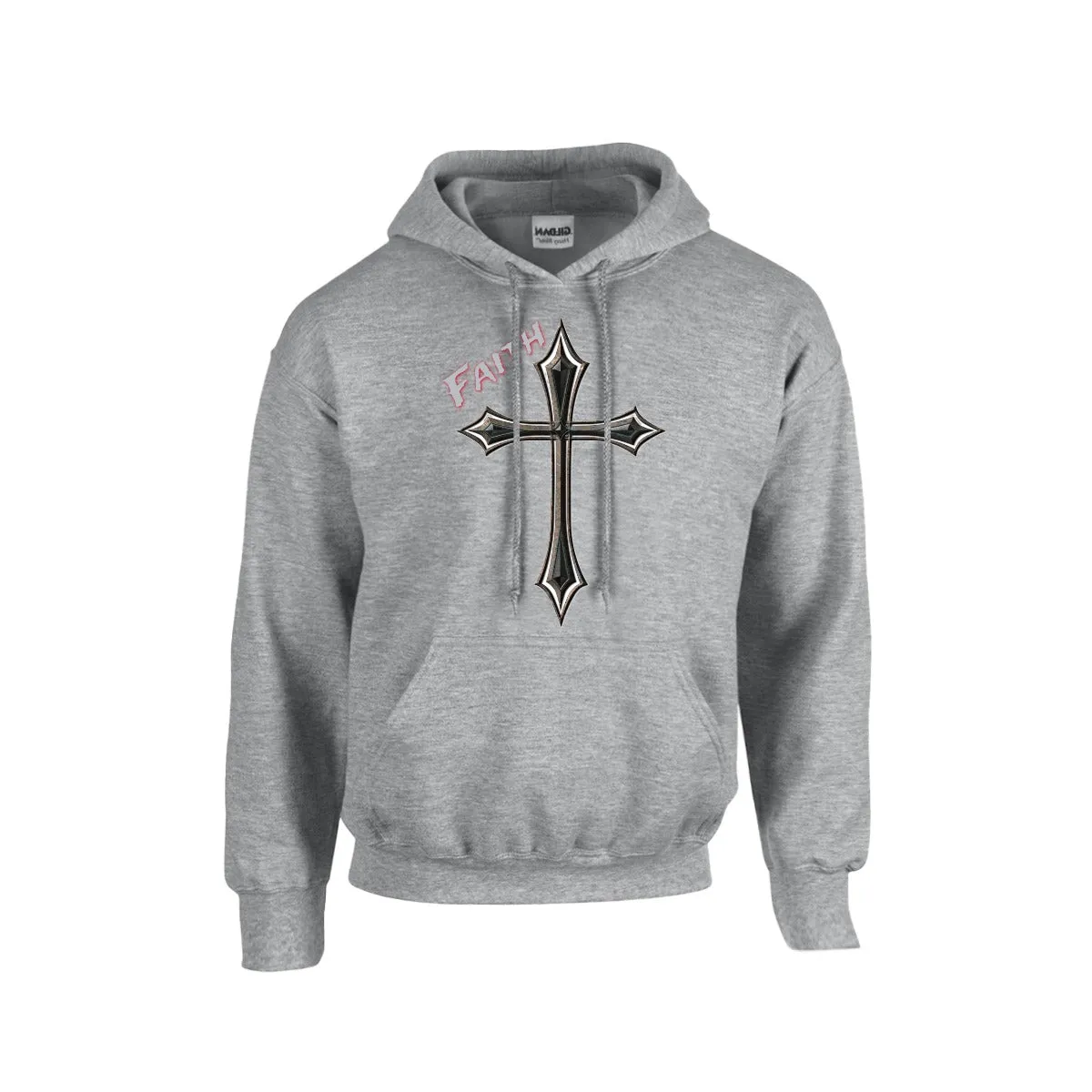 FAITH WITH SHARP CROSS DESIGN Hoodie For The USA |Gildan 18500