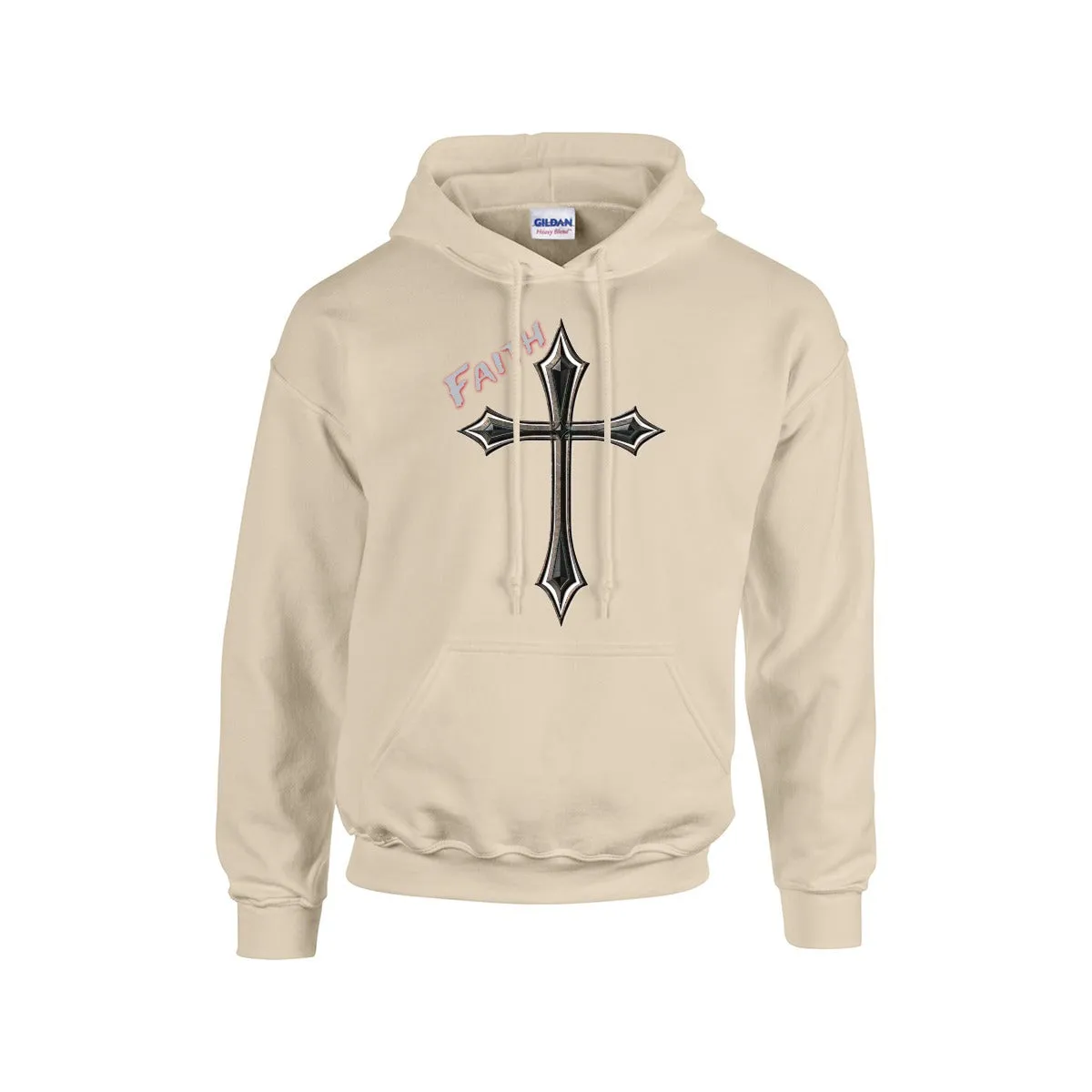 FAITH WITH SHARP CROSS DESIGN Hoodie For The USA |Gildan 18500