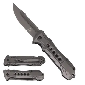 Falcon 7.75" Overall Semi-Automatic Gray Spring Assisted Knife