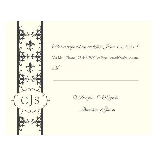 Fleur De Lis RSVP Royal Blue