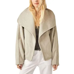 Free People Womens Mina Shawl Collar Coat Open Front