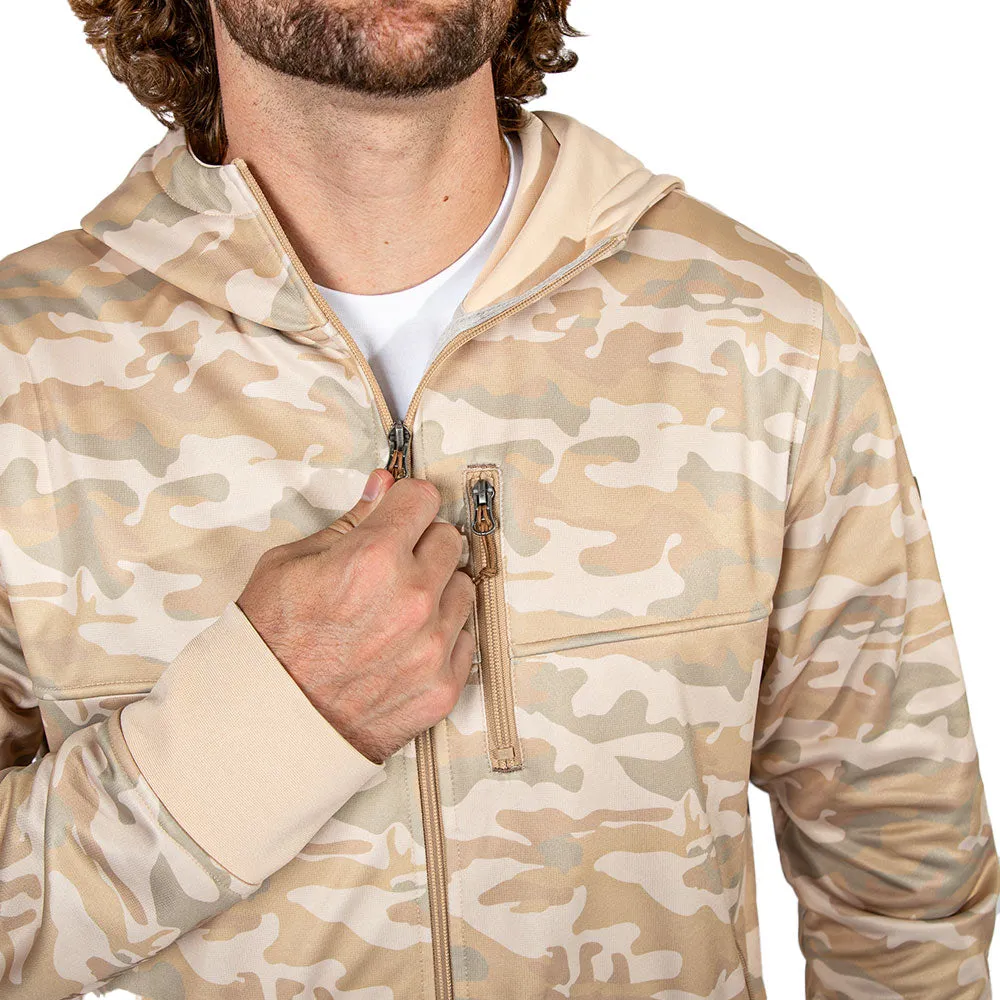 Full Zip Performance Hoodie | Desert Military Camo