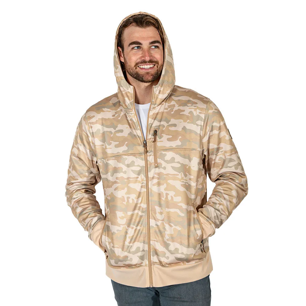 Full Zip Performance Hoodie | Desert Military Camo