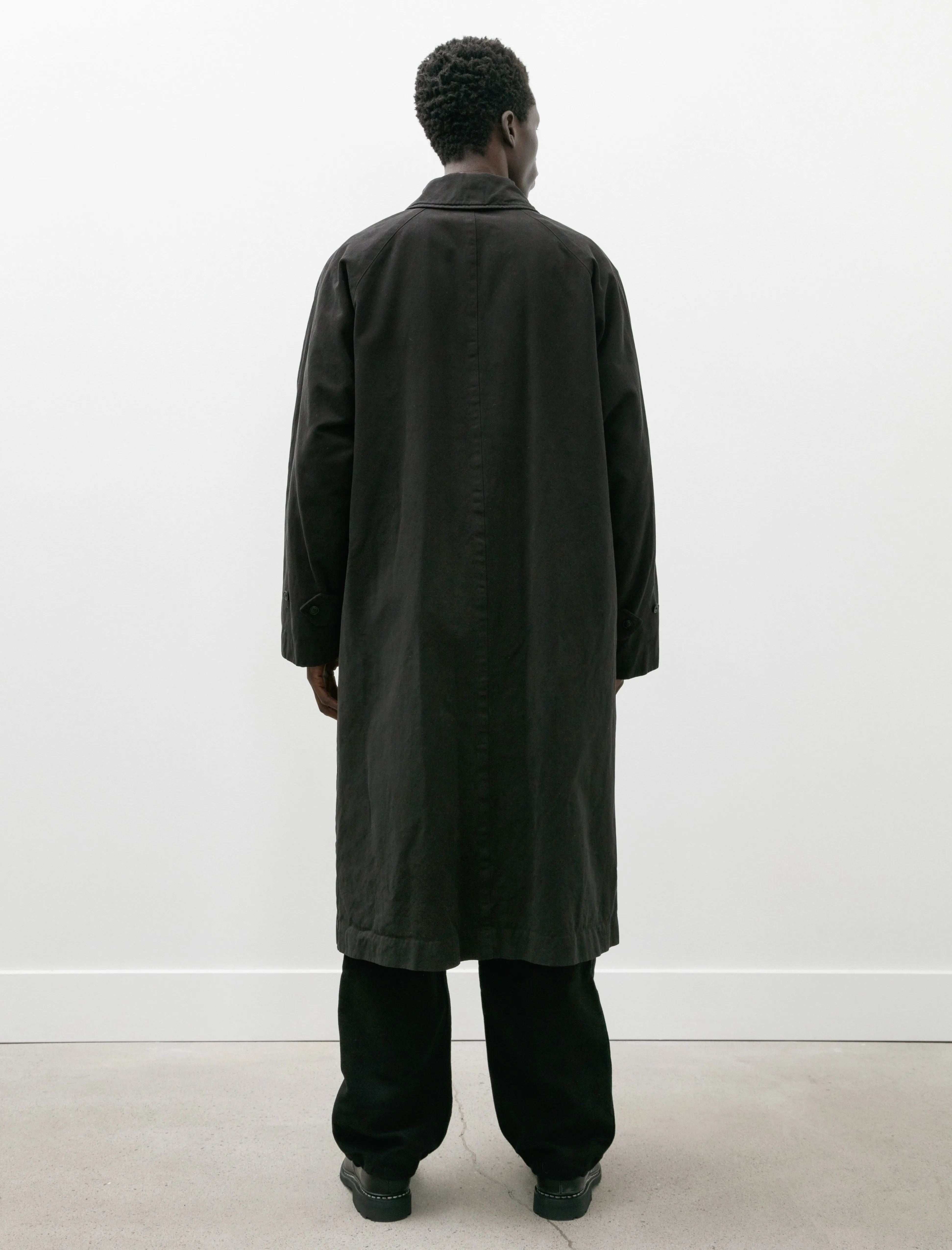 Garment Dyed Bal Collar Coat Black