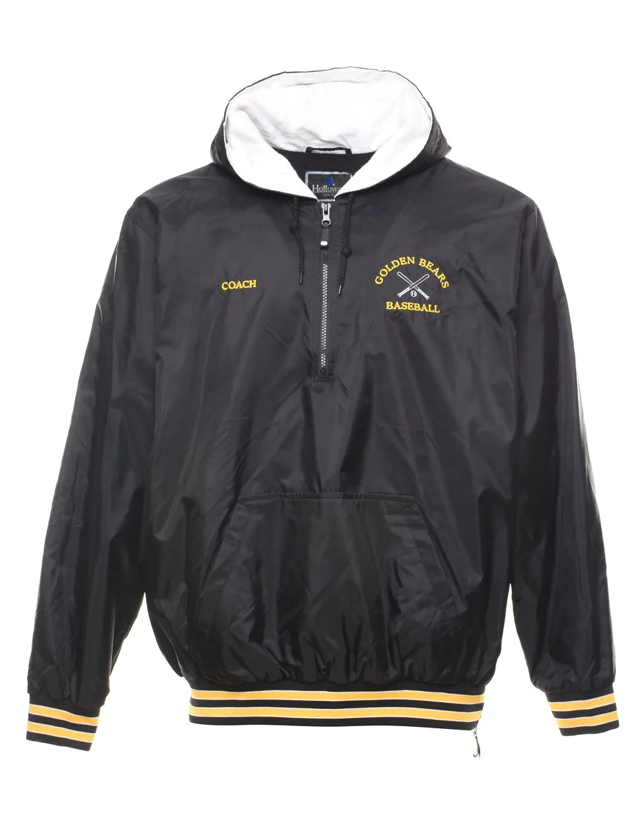 Golden Bears Baseball Quarter-Zip Black & Yellow Bomber Jacket - XL