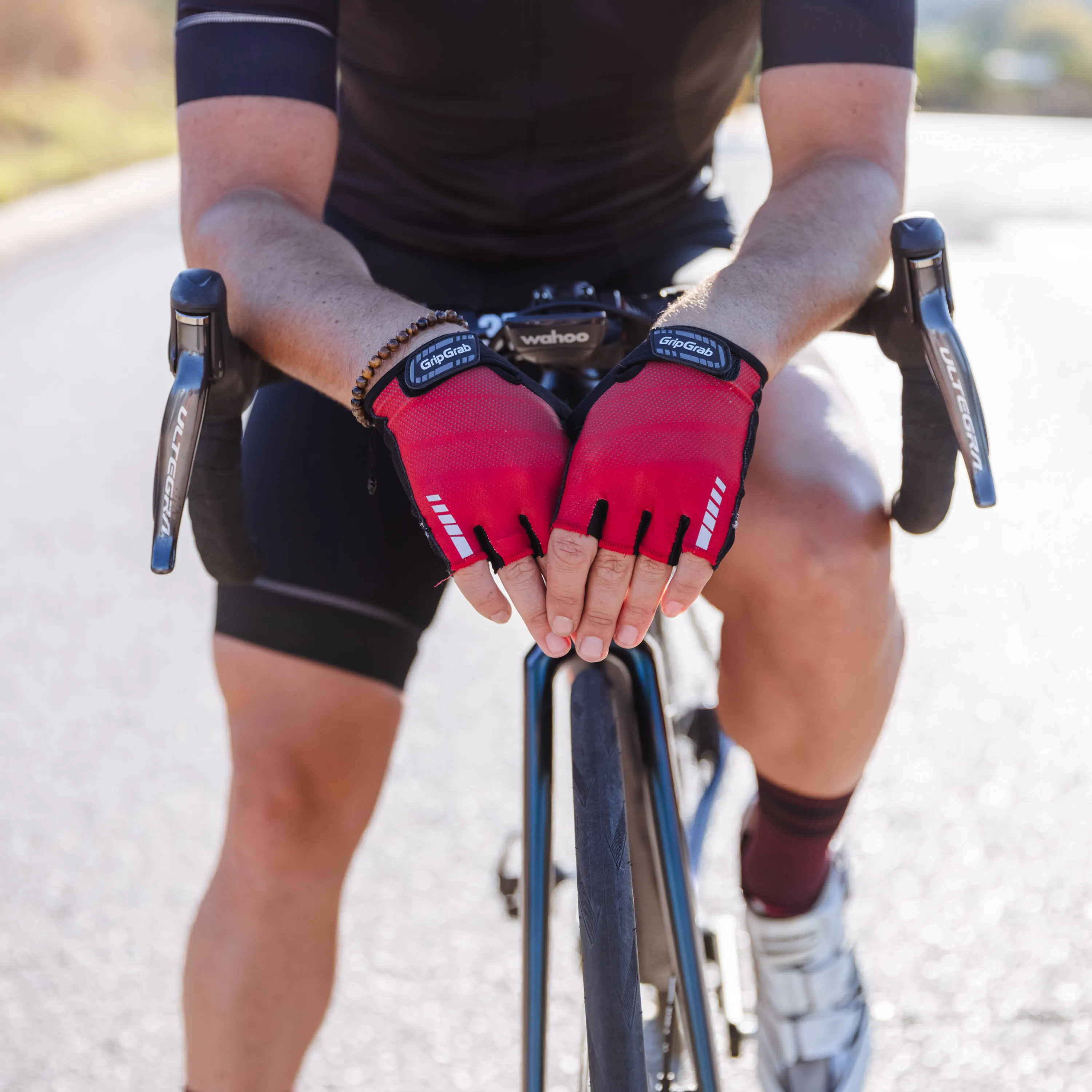 Gripgrab Rouleur Padded Short Finger Glove Red | Buy Gripgrab Rouleur Padded Short Finger Glove Red here | Outnorth