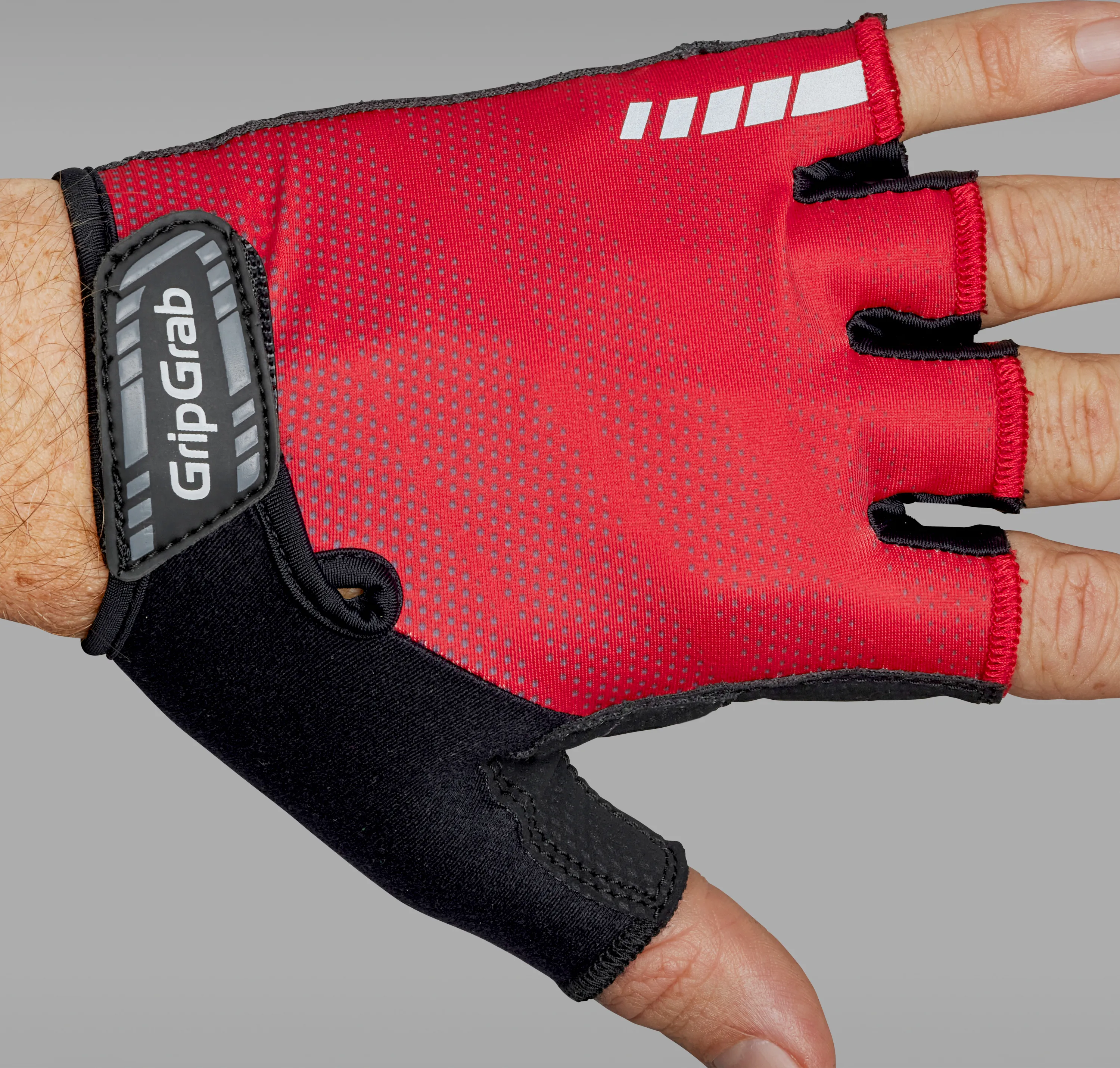 Gripgrab Rouleur Padded Short Finger Glove Red | Buy Gripgrab Rouleur Padded Short Finger Glove Red here | Outnorth