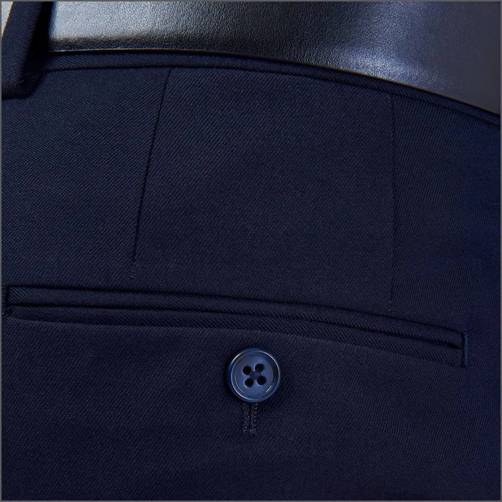 Gurteen Fleet Half Lined Wool Navy Trouser Trouser--