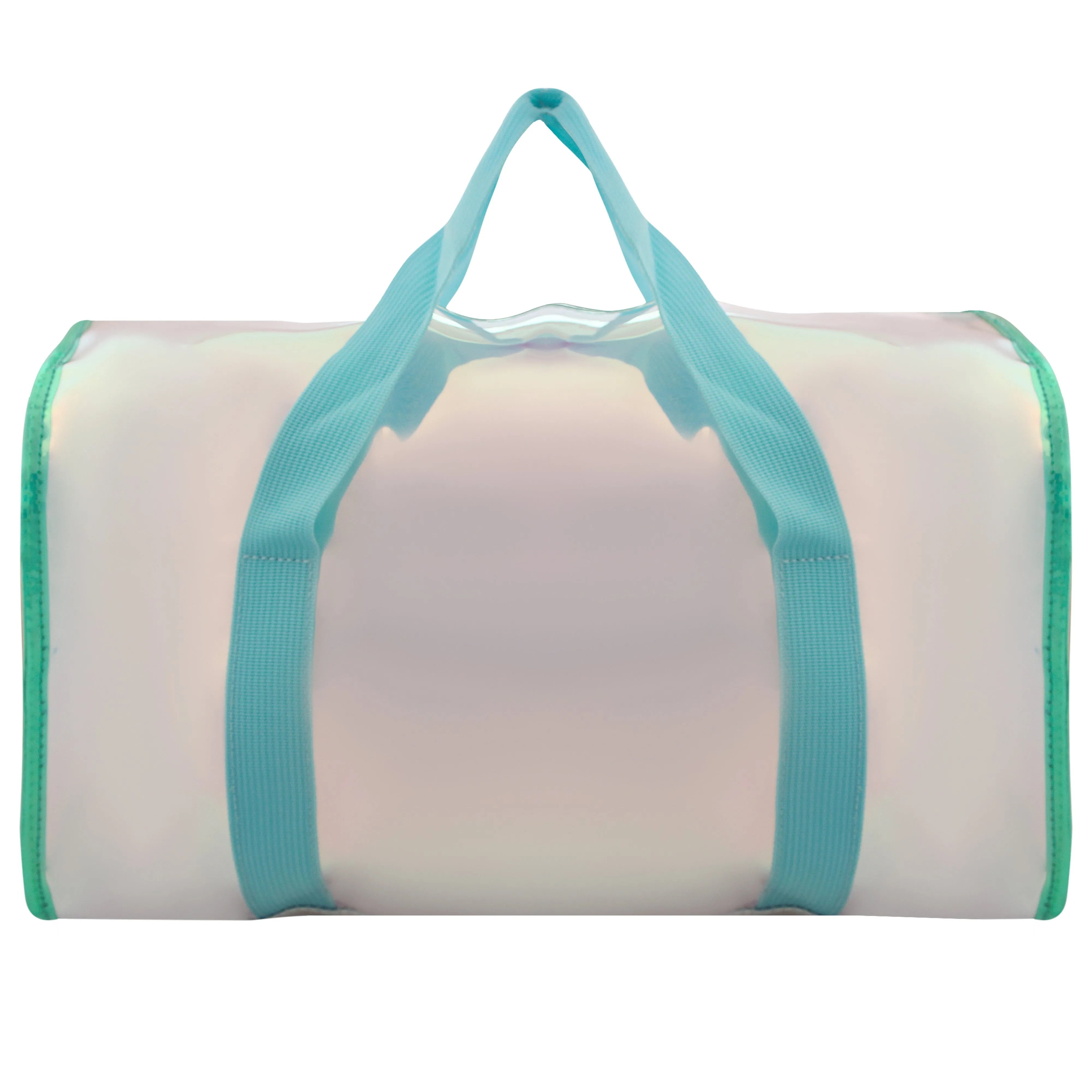 Hamster London Shiny Classic Duffle Bag Aqua With Personalization Sticker