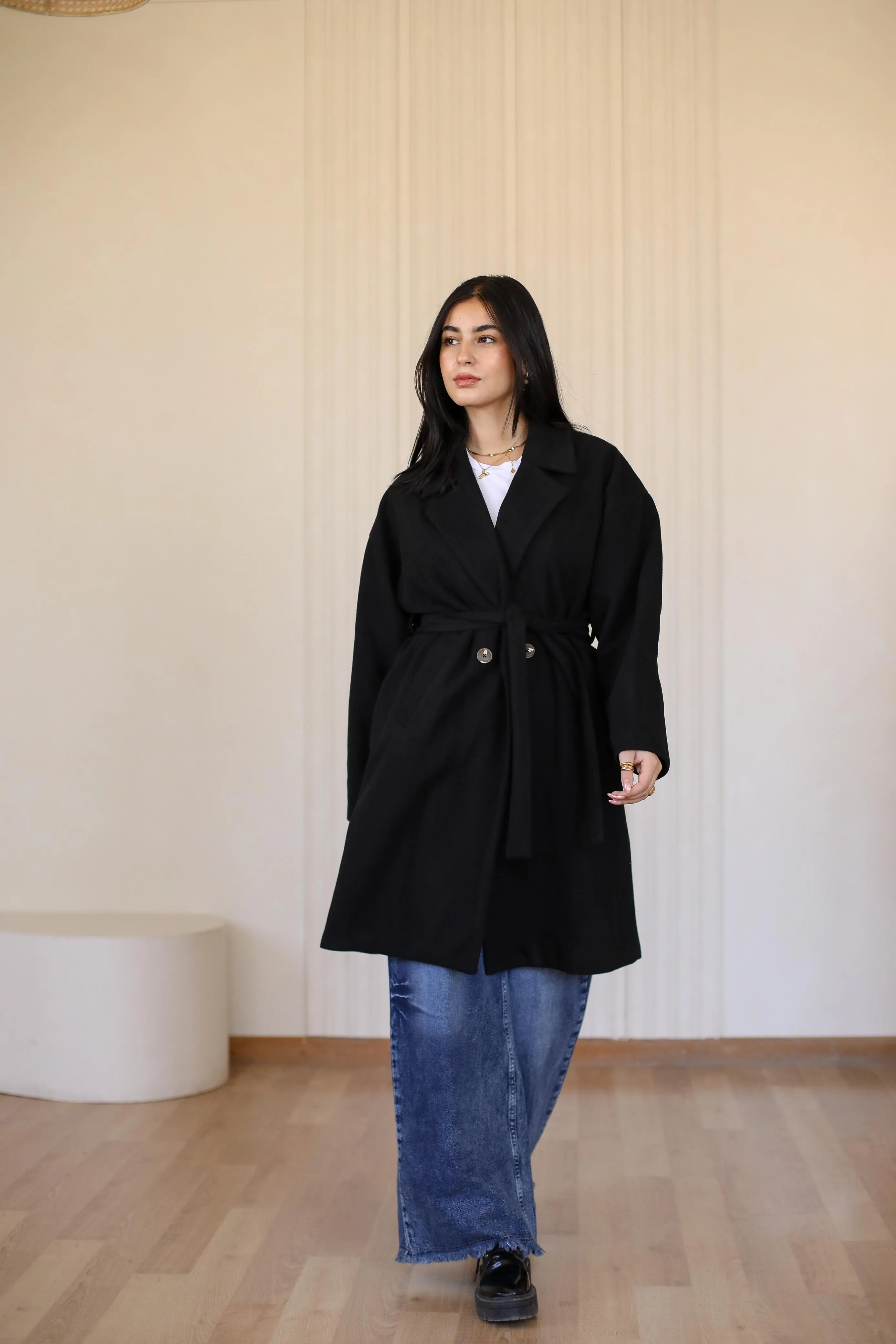 Heavy Padded Coat in black