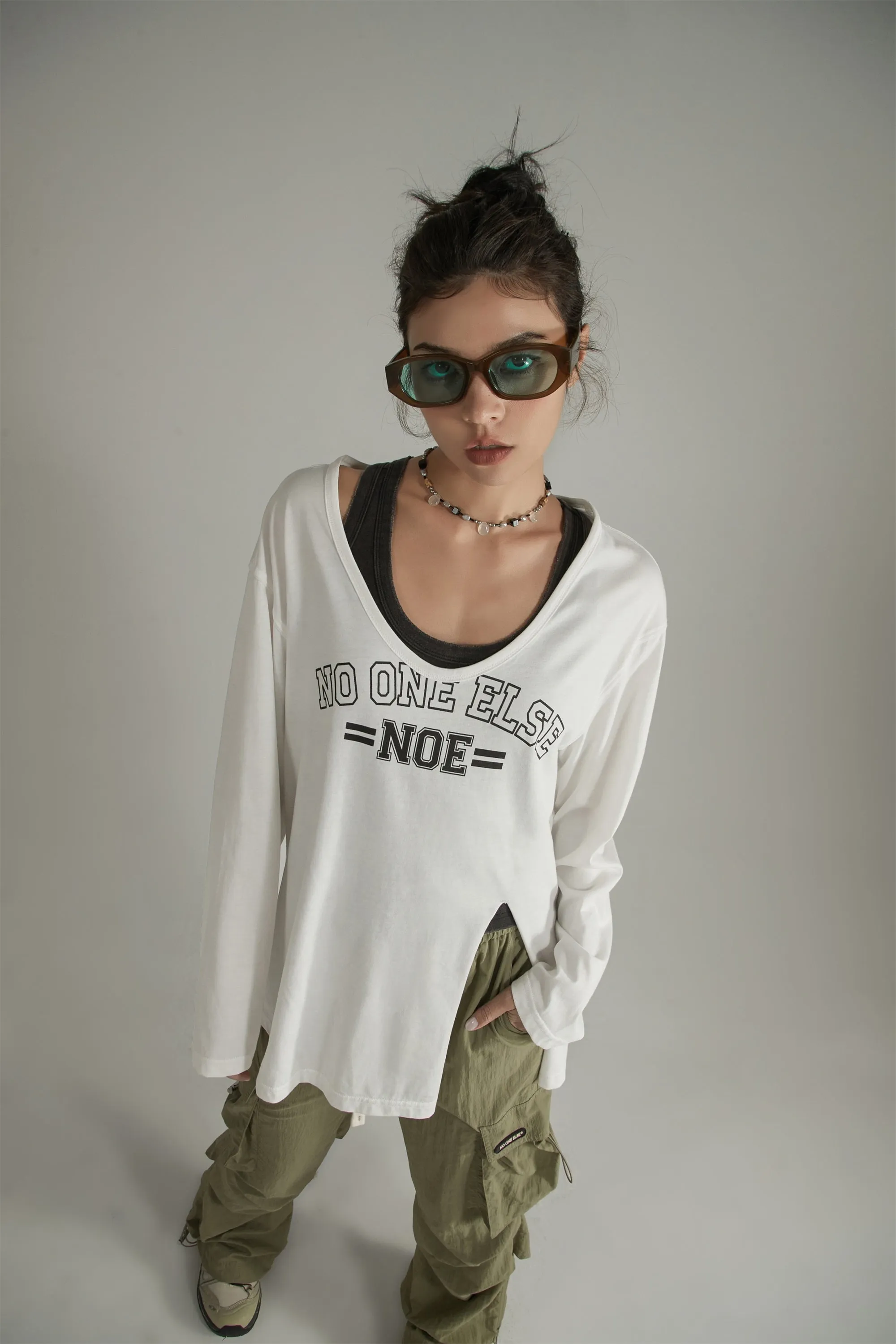 High Slit Loosefit Long Sleeve T-Shirt