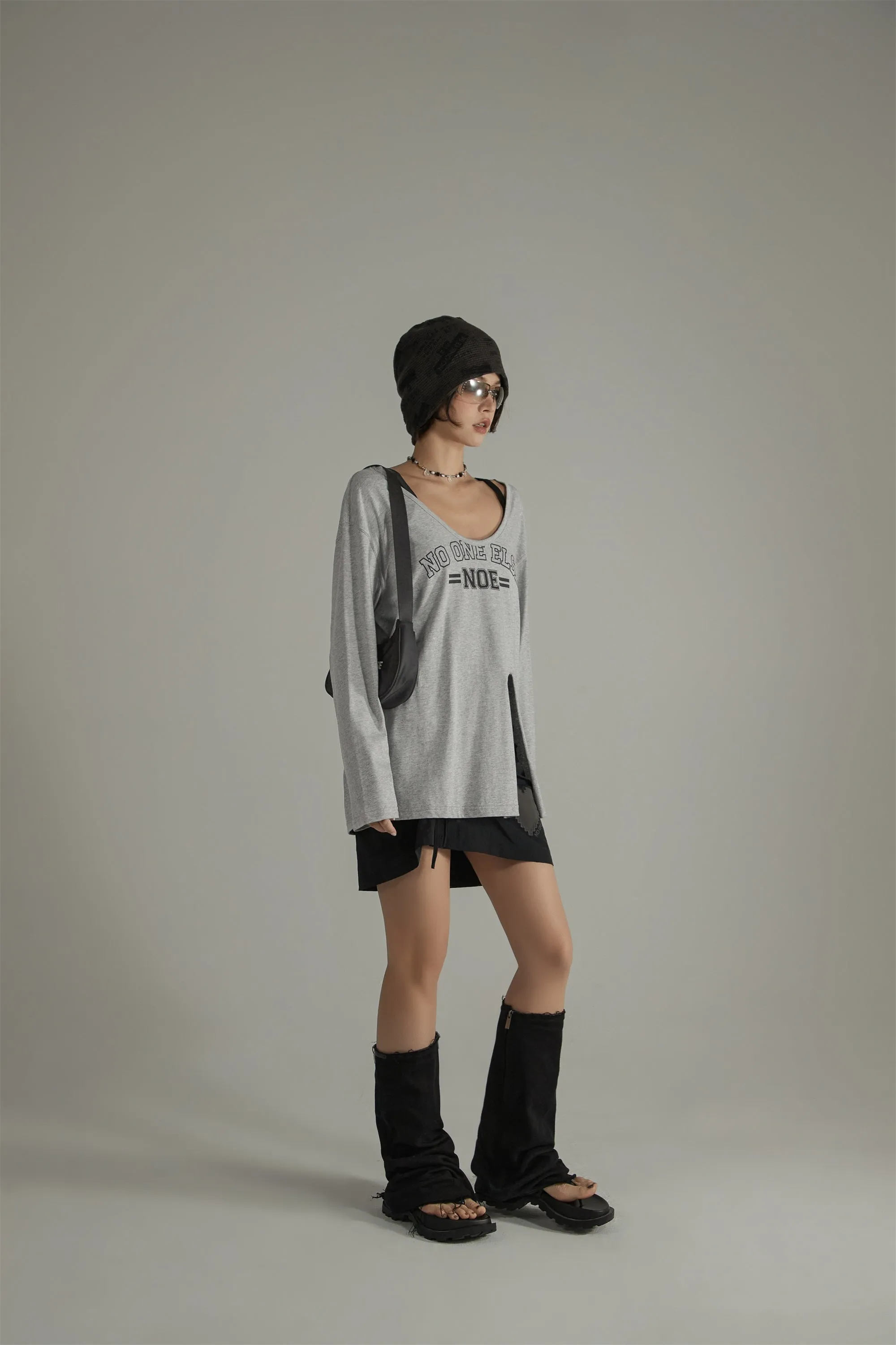 High Slit Loosefit Long Sleeve T-Shirt