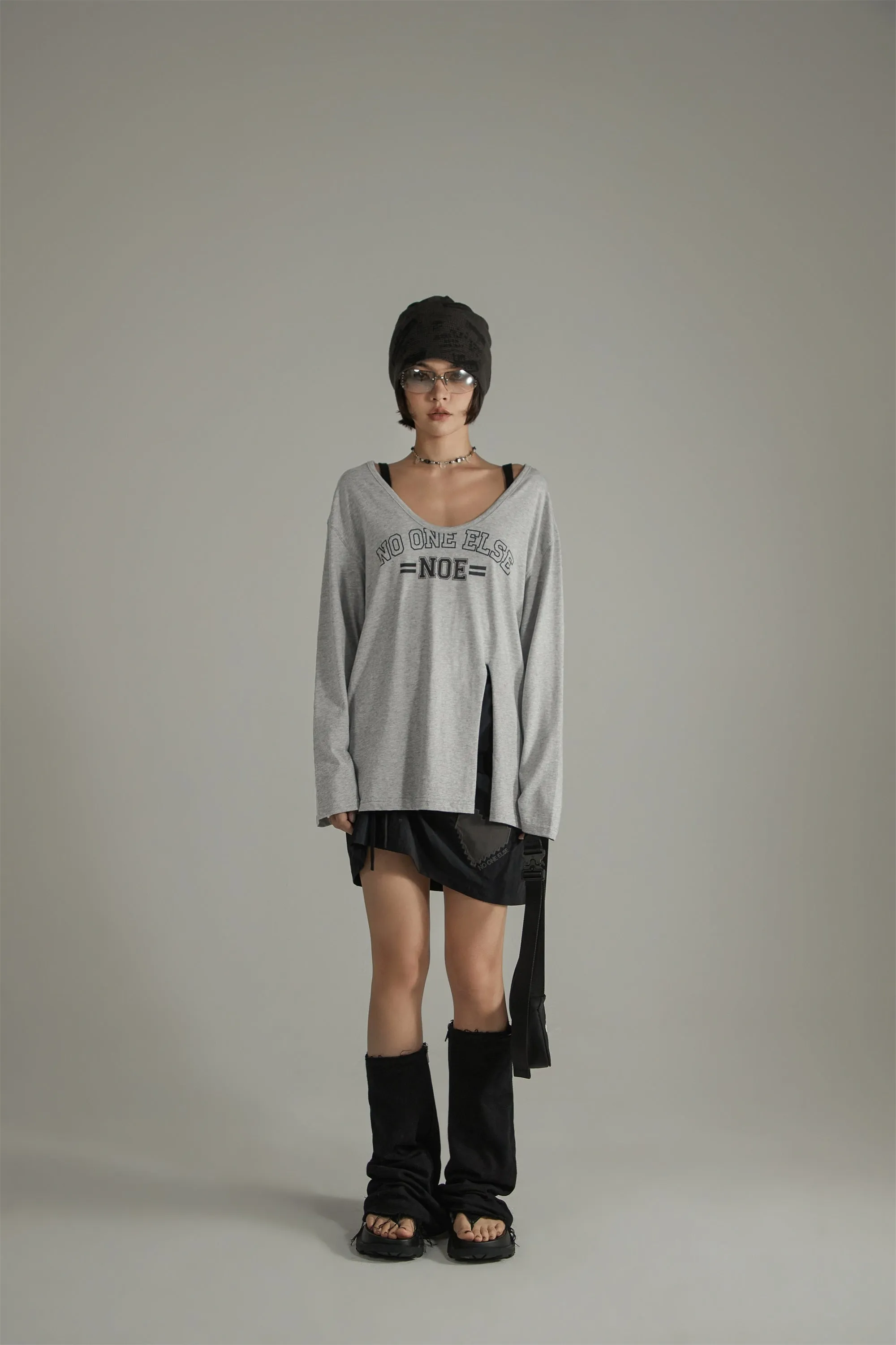 High Slit Loosefit Long Sleeve T-Shirt