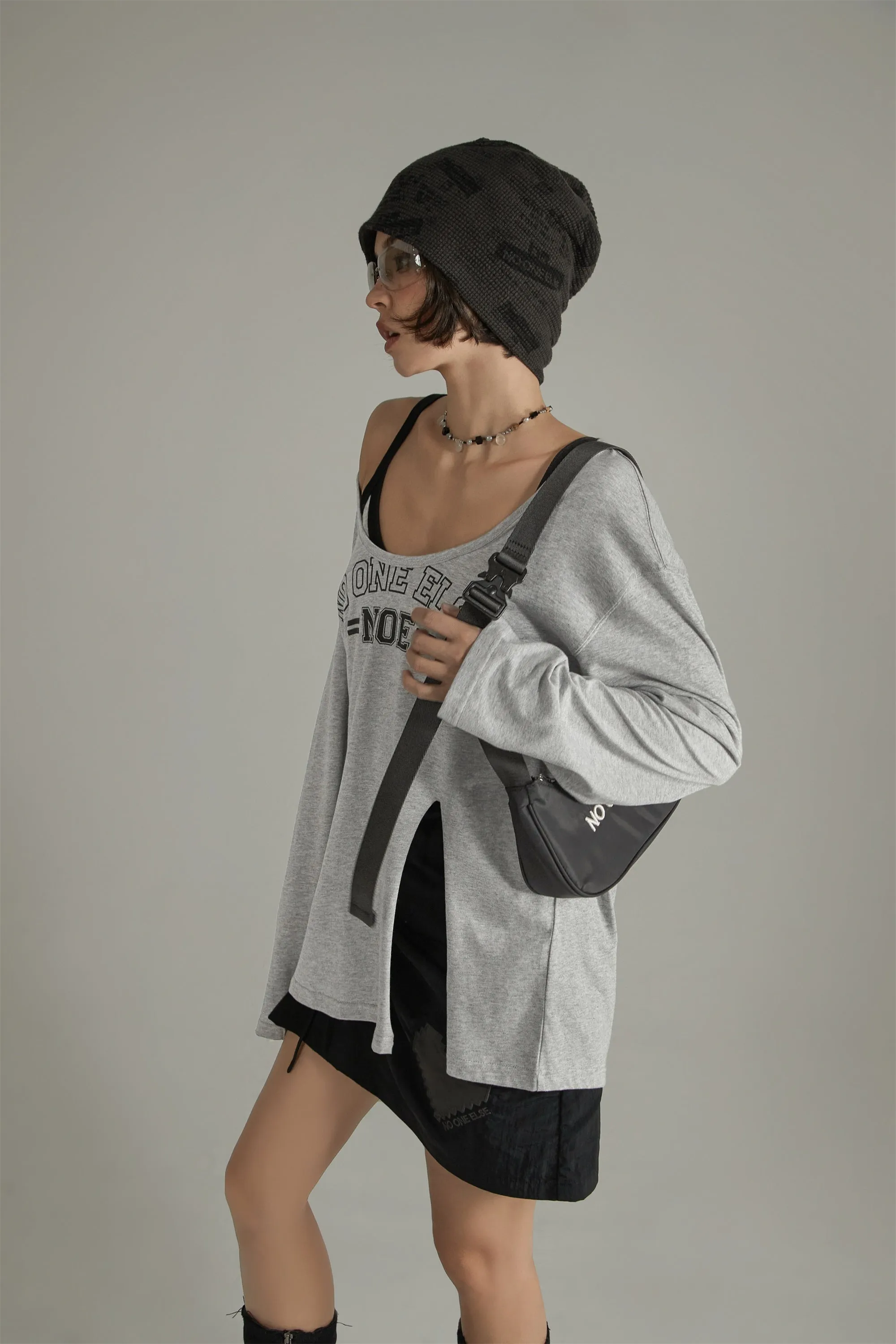 High Slit Loosefit Long Sleeve T-Shirt