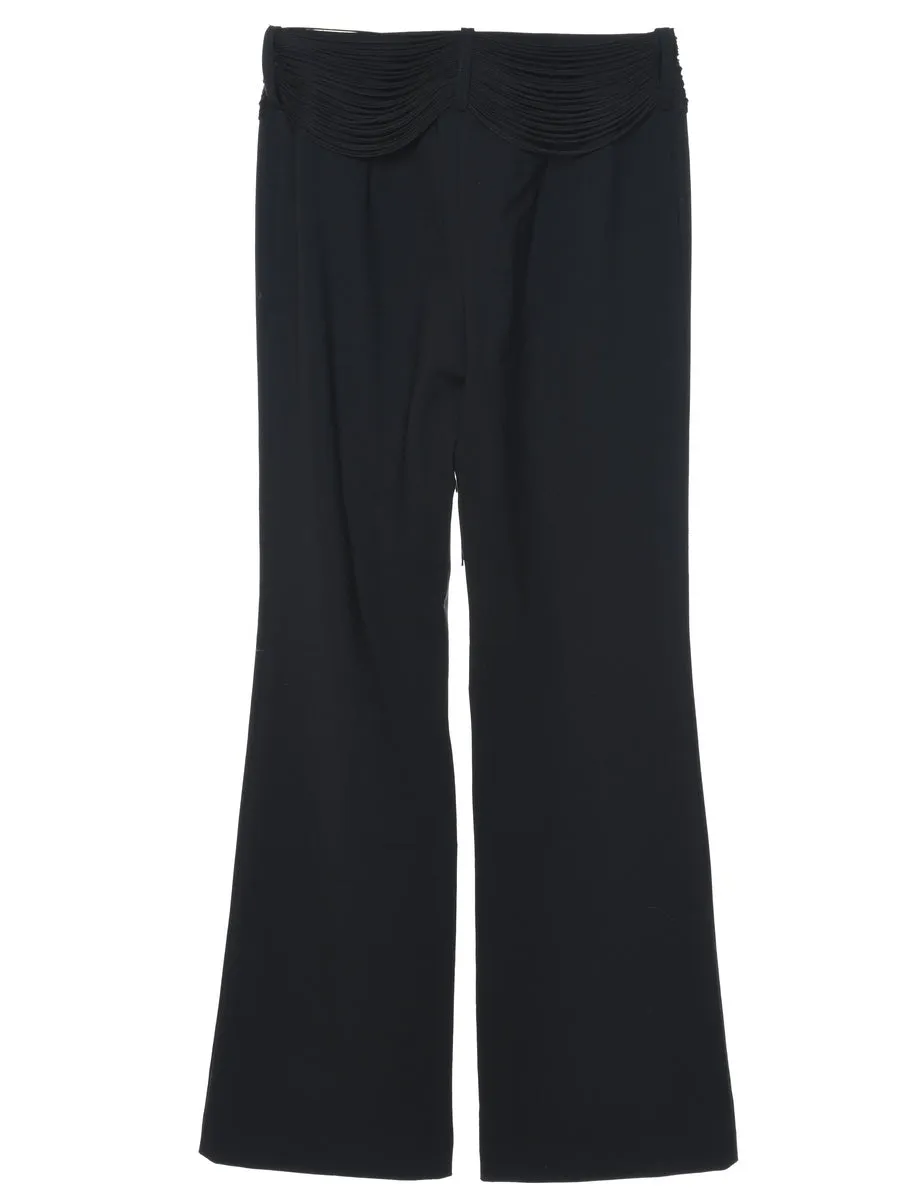 High Waist Fringed Black Trousers - W28 L30