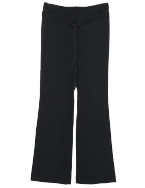 High Waist Fringed Black Trousers - W28 L30