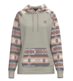 Hooey Girl's "Summit" Cream Space Dye Aztec Hoodie HH1198CRPK-Y