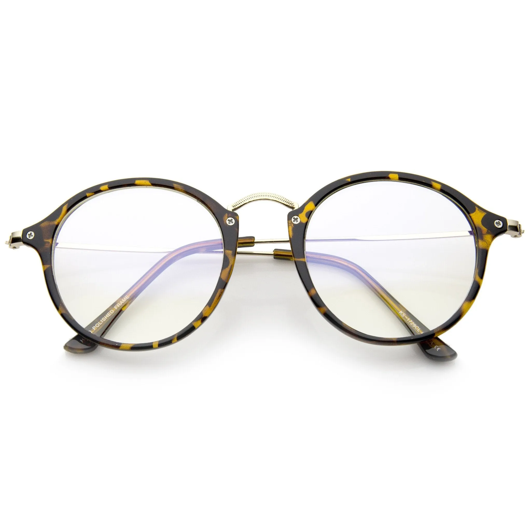 Indie Hipster Round Clear Lens Dapper Glasses