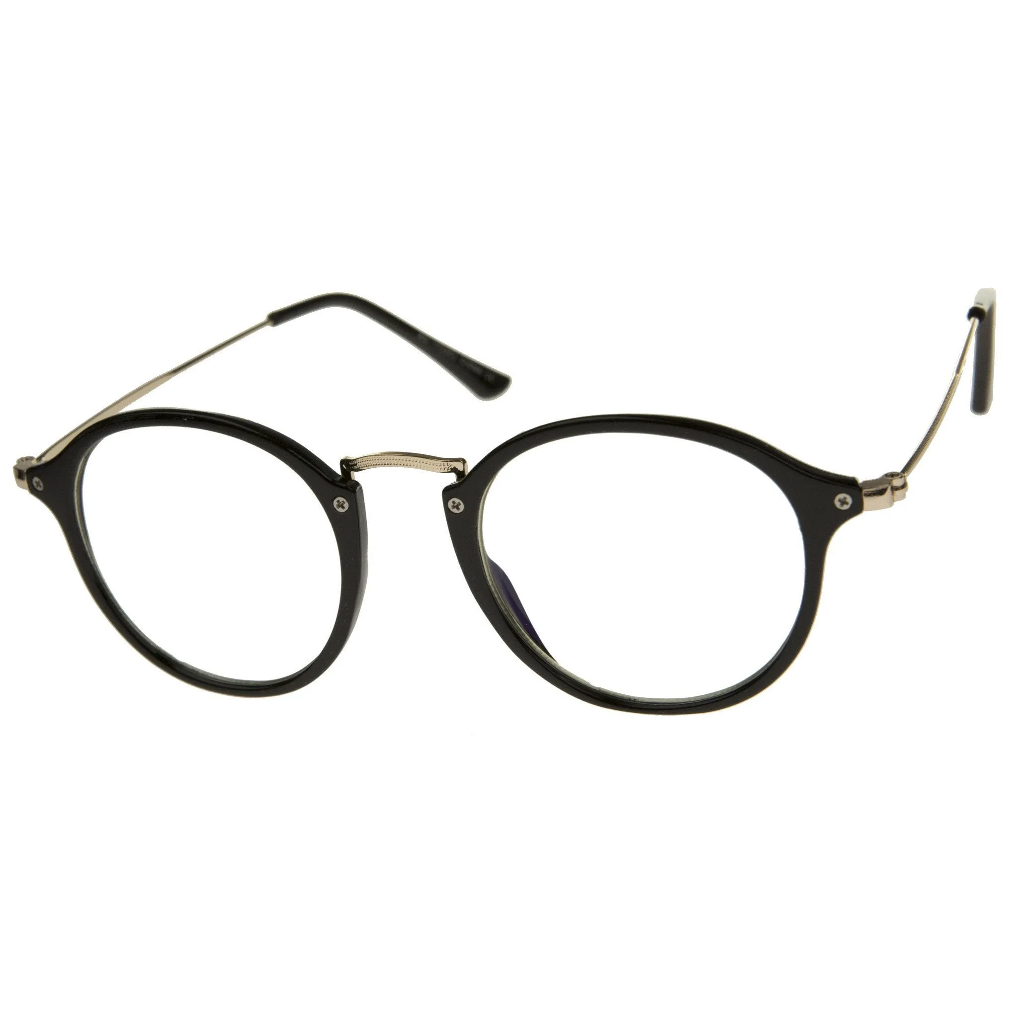 Indie Hipster Round Clear Lens Dapper Glasses