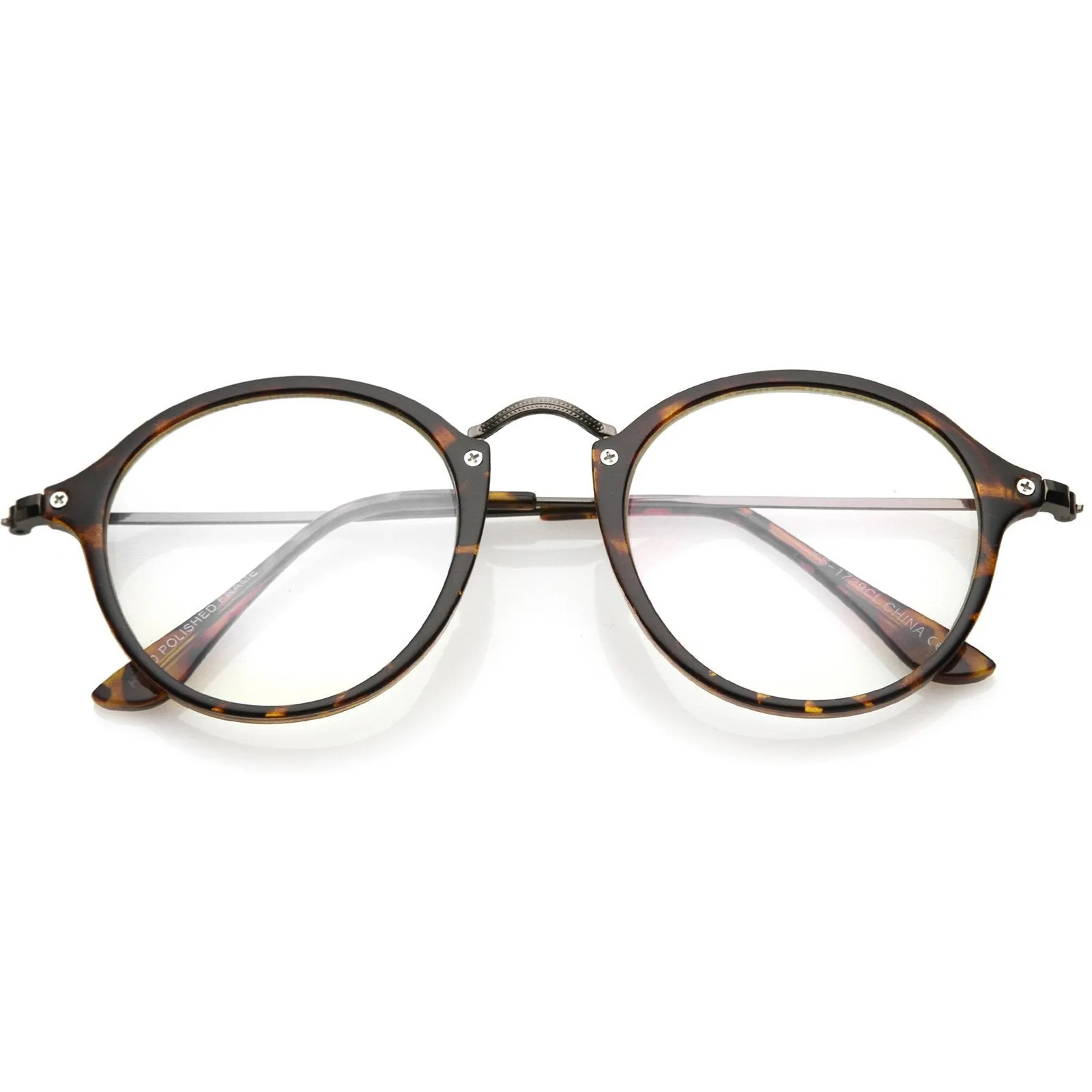 Indie Hipster Round Clear Lens Dapper Glasses