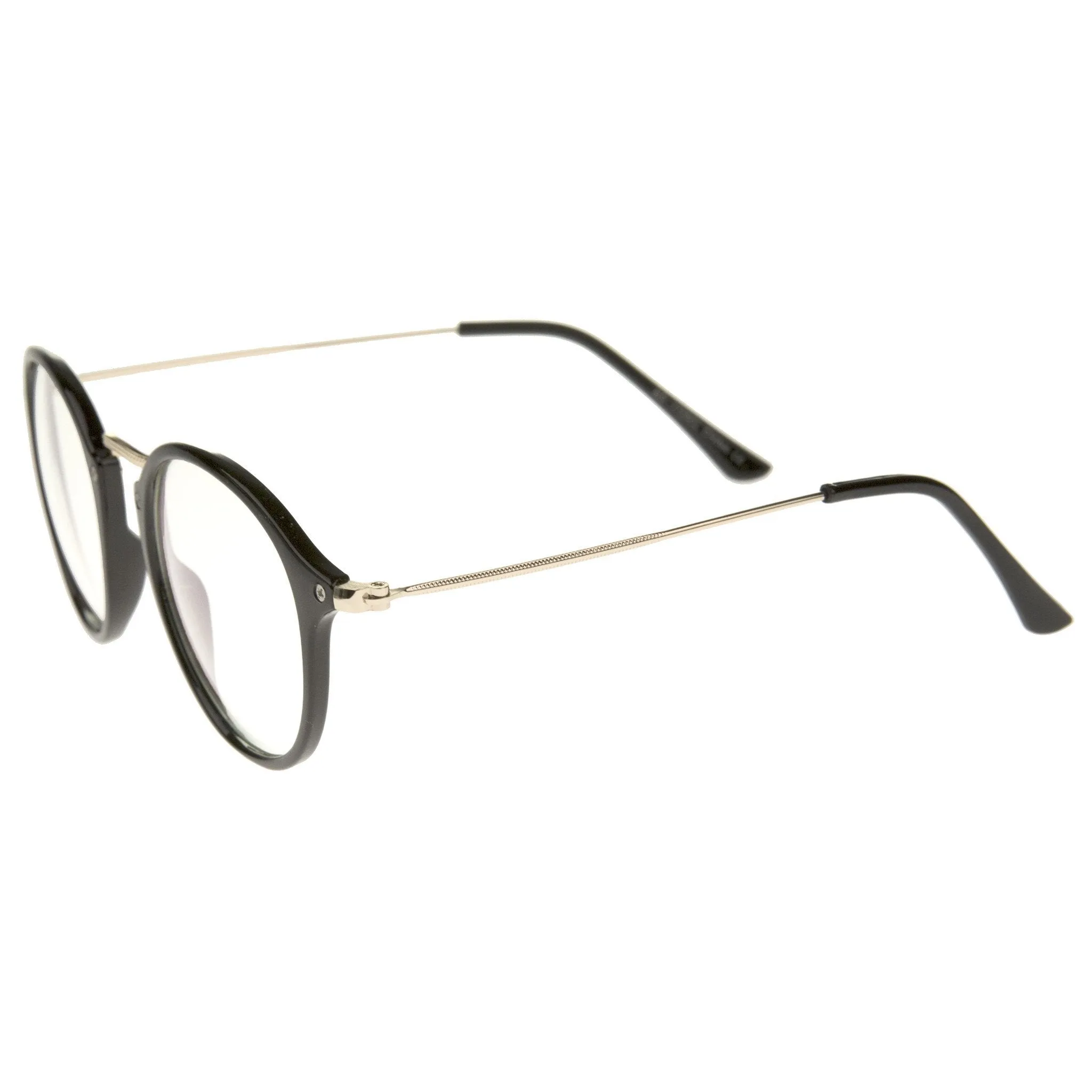 Indie Hipster Round Clear Lens Dapper Glasses