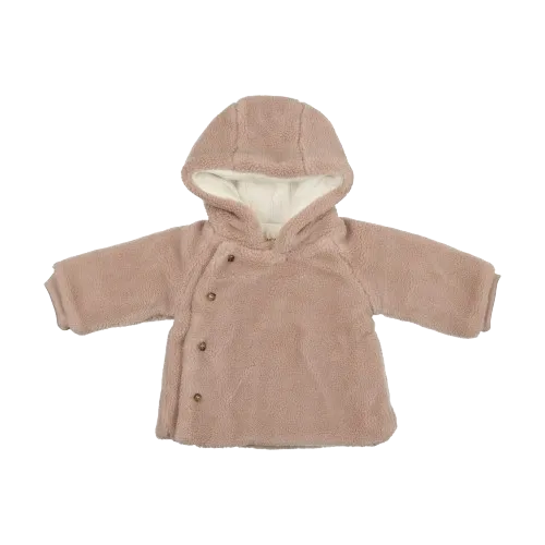 jacket sherpa side snap - dusty pink