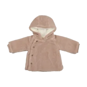 jacket sherpa side snap - dusty pink