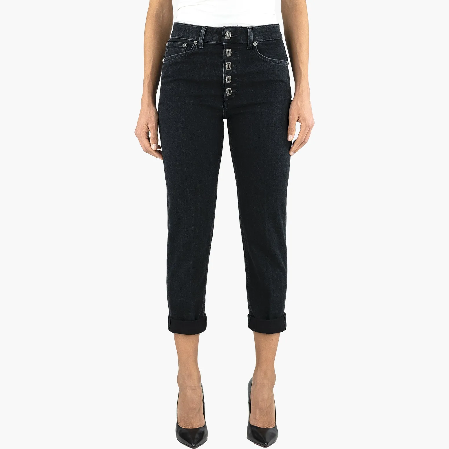 Jeans DONDUP Koons Gioiello in Denim Stretch Nero Lavato